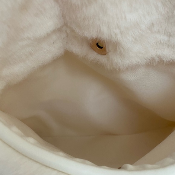 Anthropologie Soft White Faux Fur Tote - Picture 4 of 9